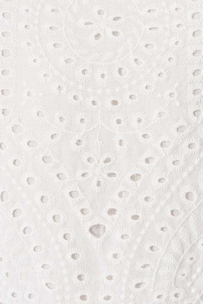 Terra Dress in White Broderie - fabric