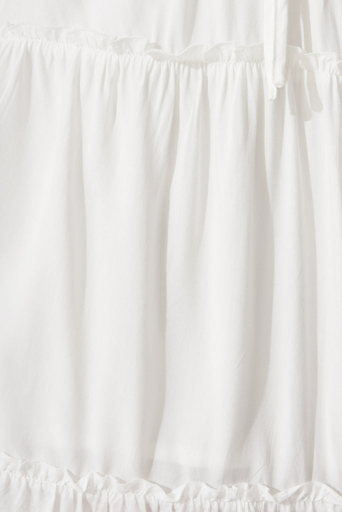 Hidie Midi Skirt In White Lace - fabric