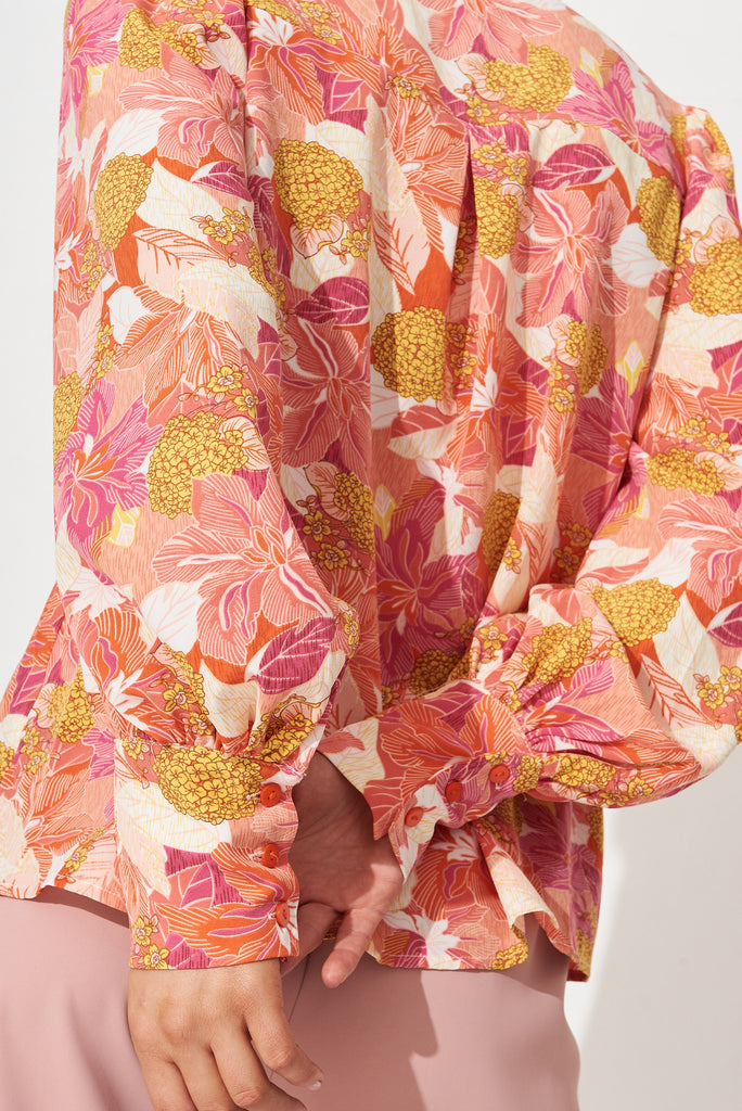 Jessie Shirt In Multi Floral - detail