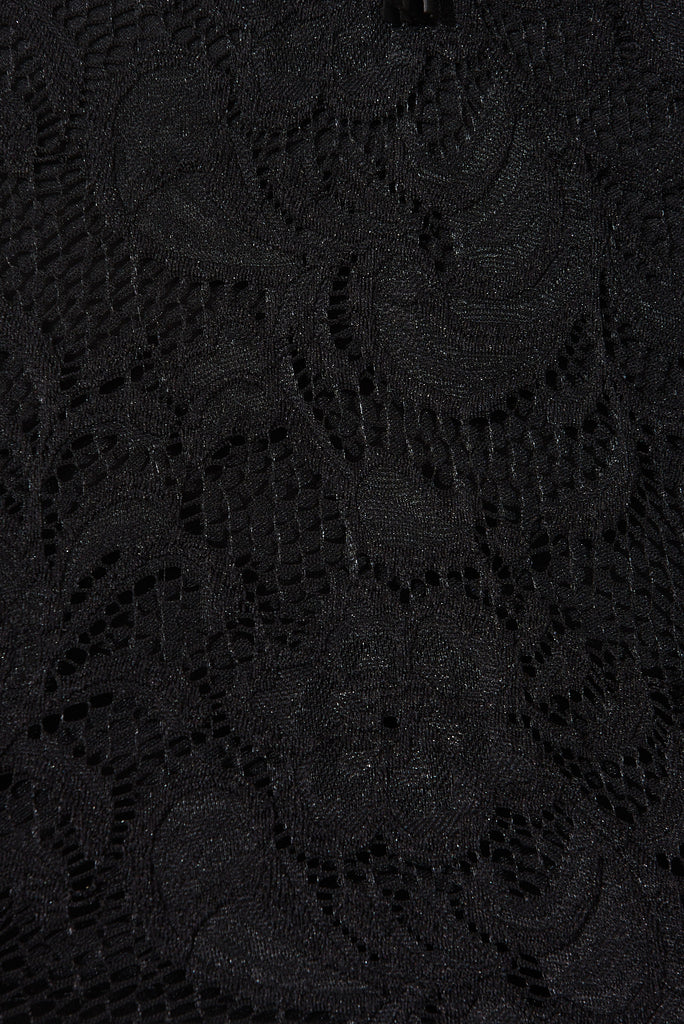 Firenze Lace Top in Black - fabric