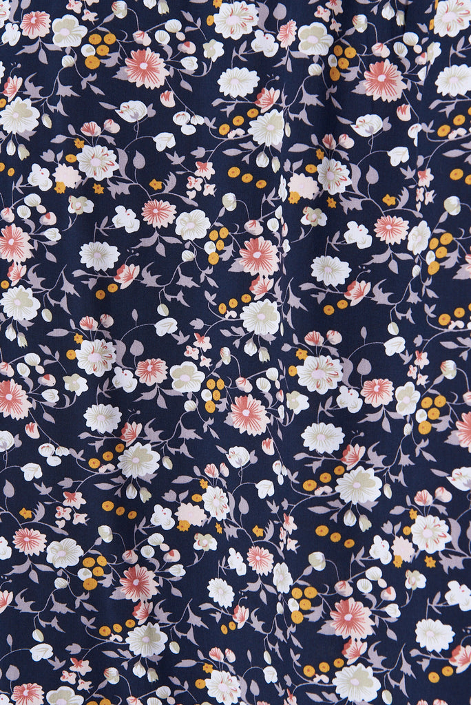 Patsy Skirt In Navy Ditsy Floral - fabric
