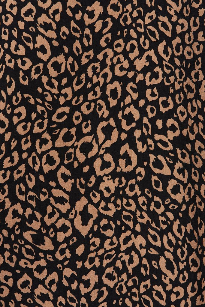 Nila Top In Black With Brown Speckle - fabric