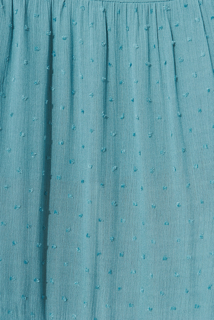Wafia Maxi Dress In Dusty Teal Swiss Dot - fabric