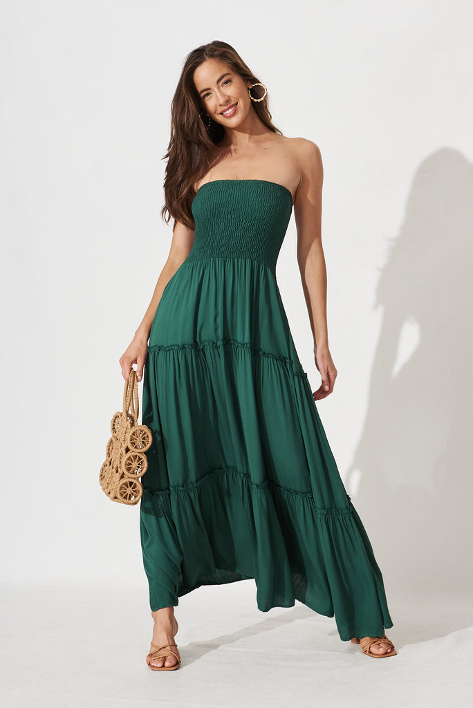 Desert Dream Maxi Dress In Emerald - full length