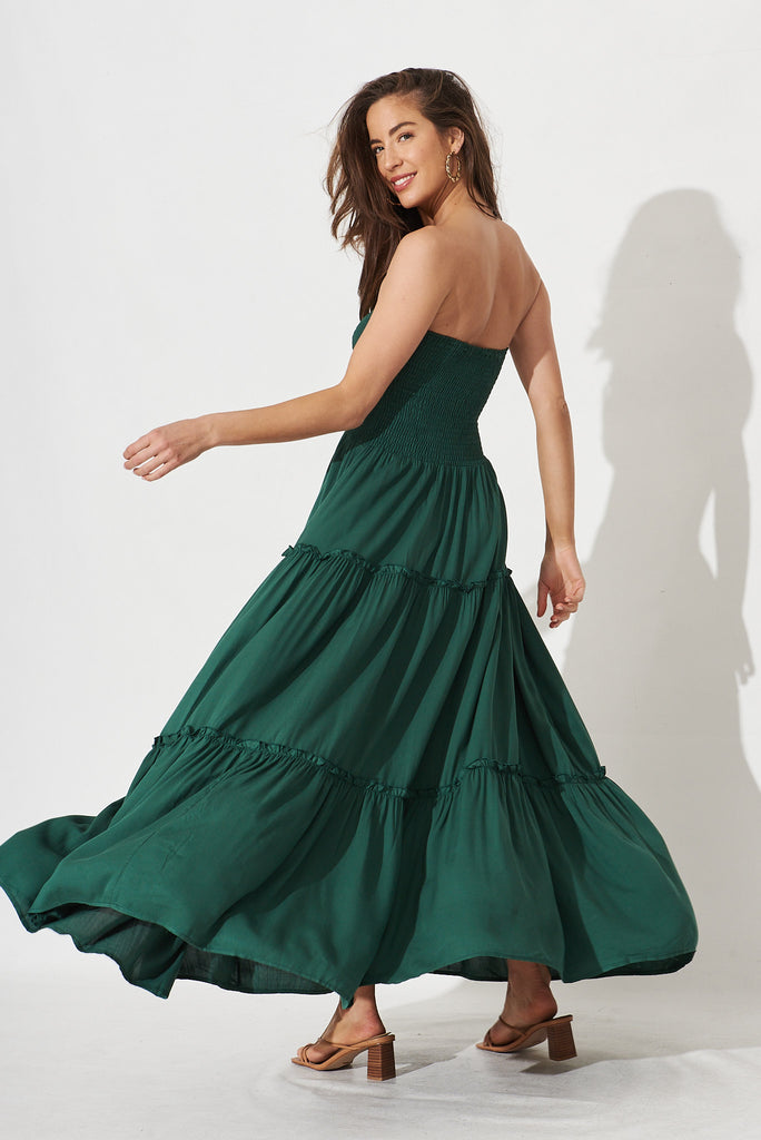 Desert Dream Maxi Dress In Emerald - back