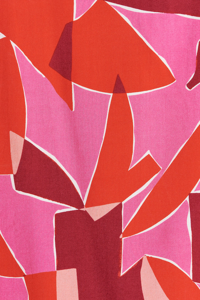 Rhea Pant In Pink Geometric - fabric