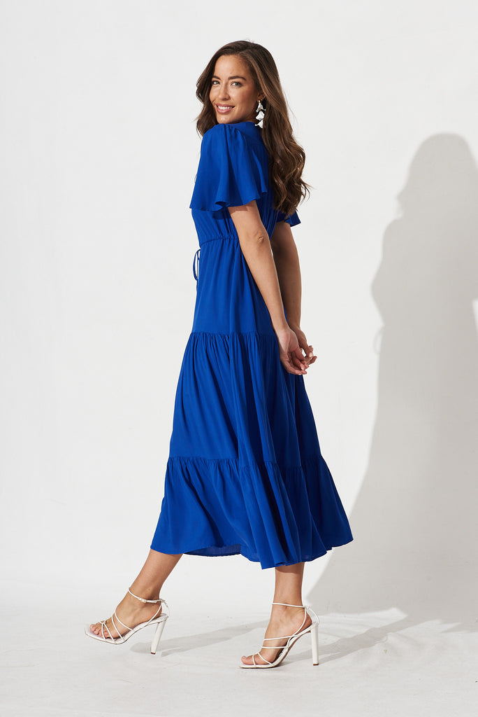 Violet Maxi Dress In Royal Blue - side