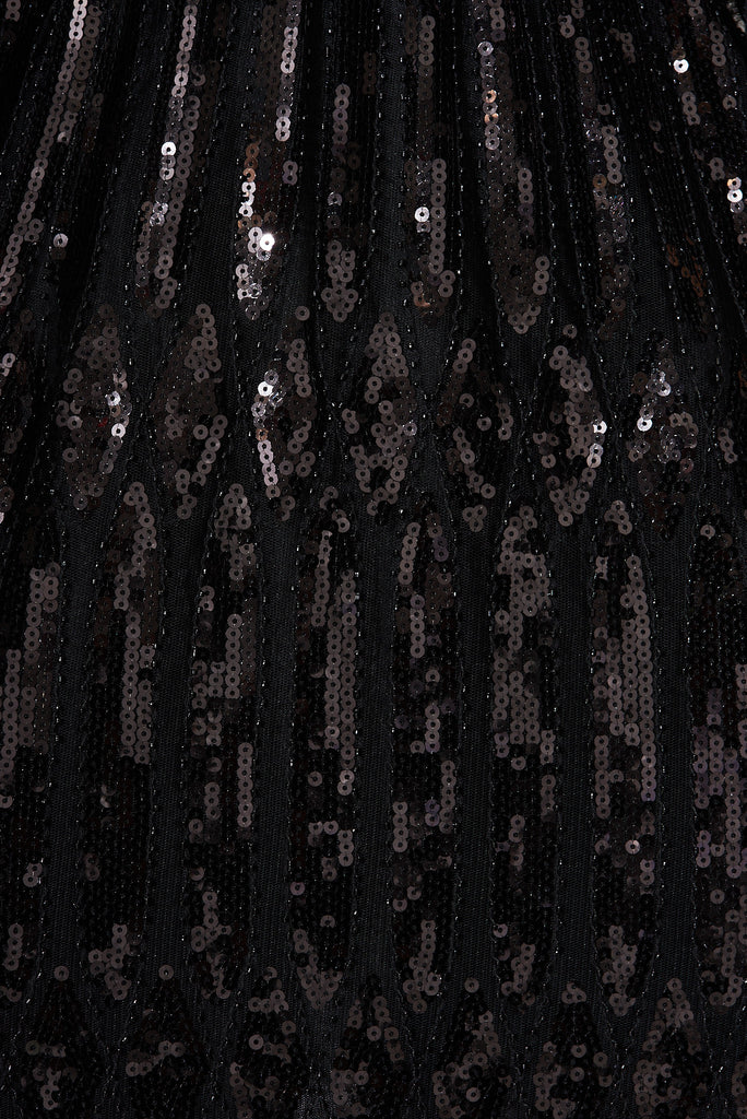 Prosecco Sequin Dress in Black - fabric