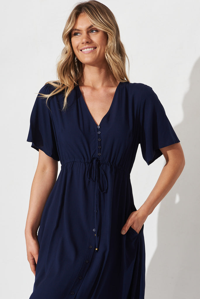 Melody Midi Dress In Navy - front
