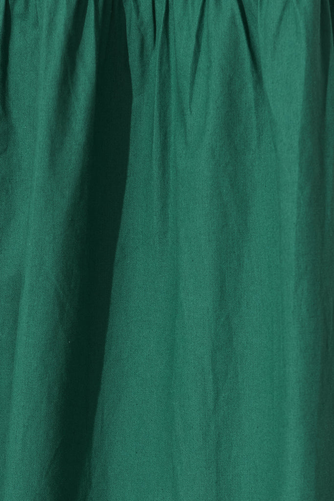 Amalie Midi Dress In Green Cotton - fabric