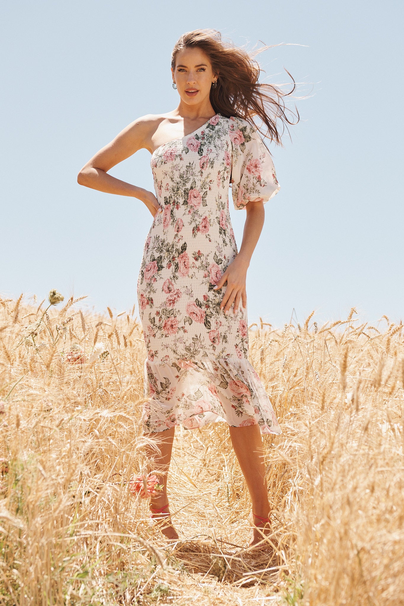 ST FROCK Floral Maxi Dress Hi-Low Front Ruffle Hem BNWT Size 14 | eBay