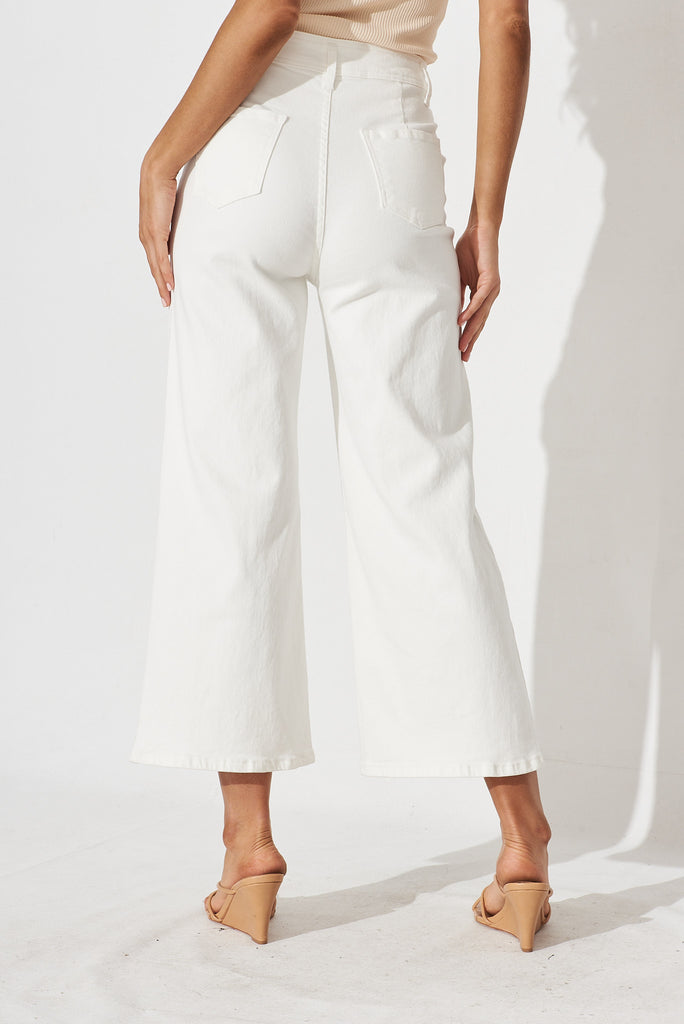 Sensations Stretch Pants In White - back