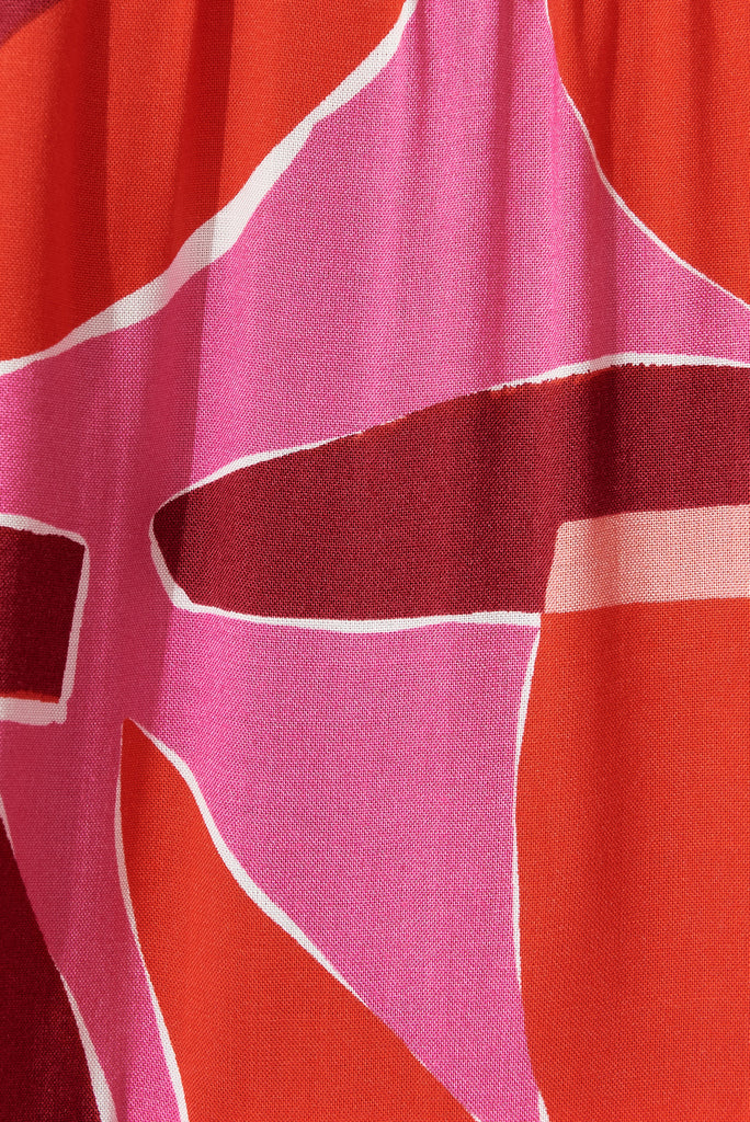 Reign Dress In Pink Geometric - fabric