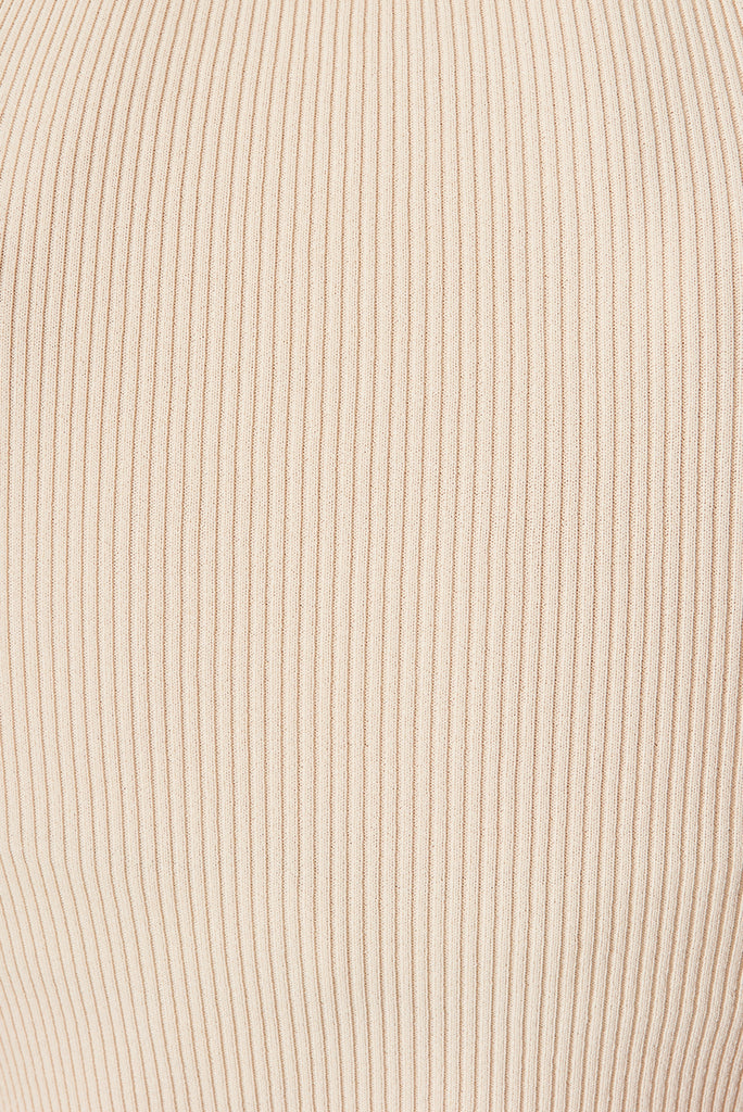 Gandia Knit Tank Top In Beige - fabric