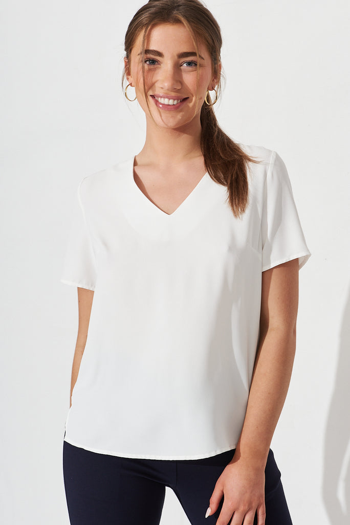 Trinity Top In White - front