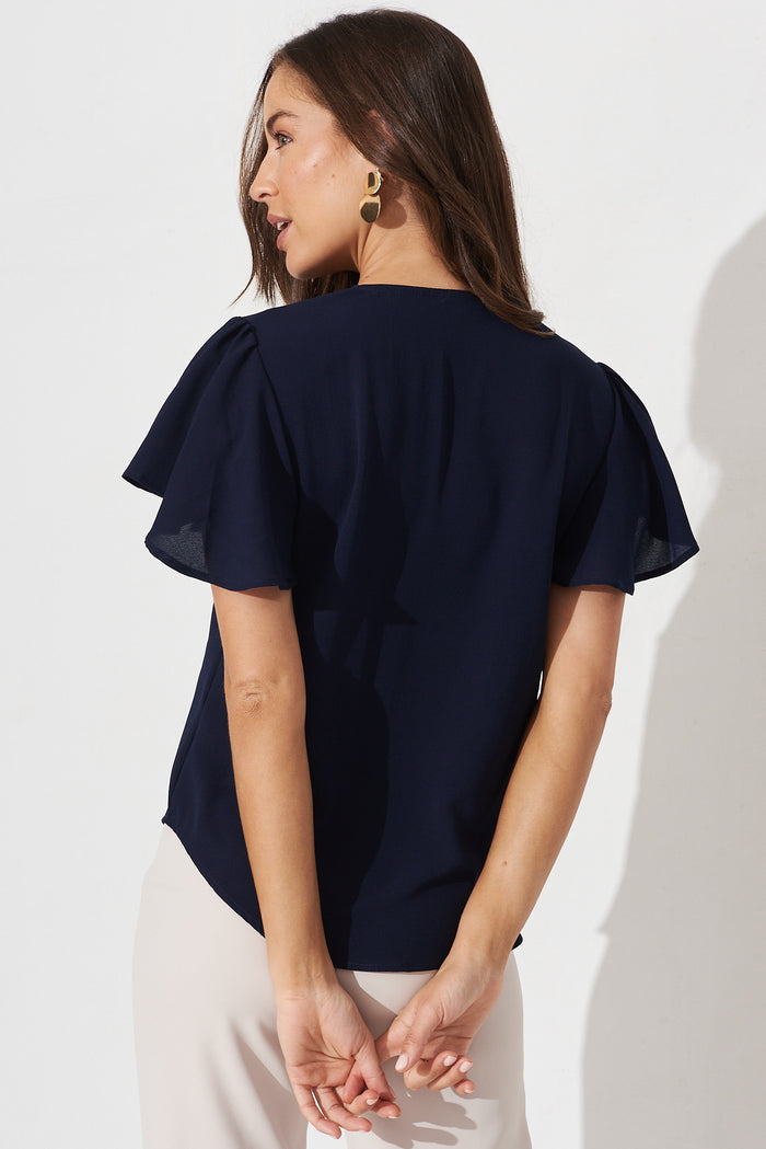 Viviana Top In Navy - back