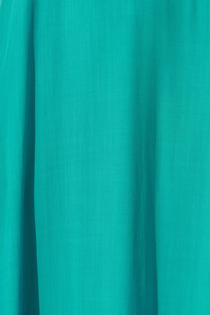 No Scrubs Maxi Dress In Turquoise - fabric