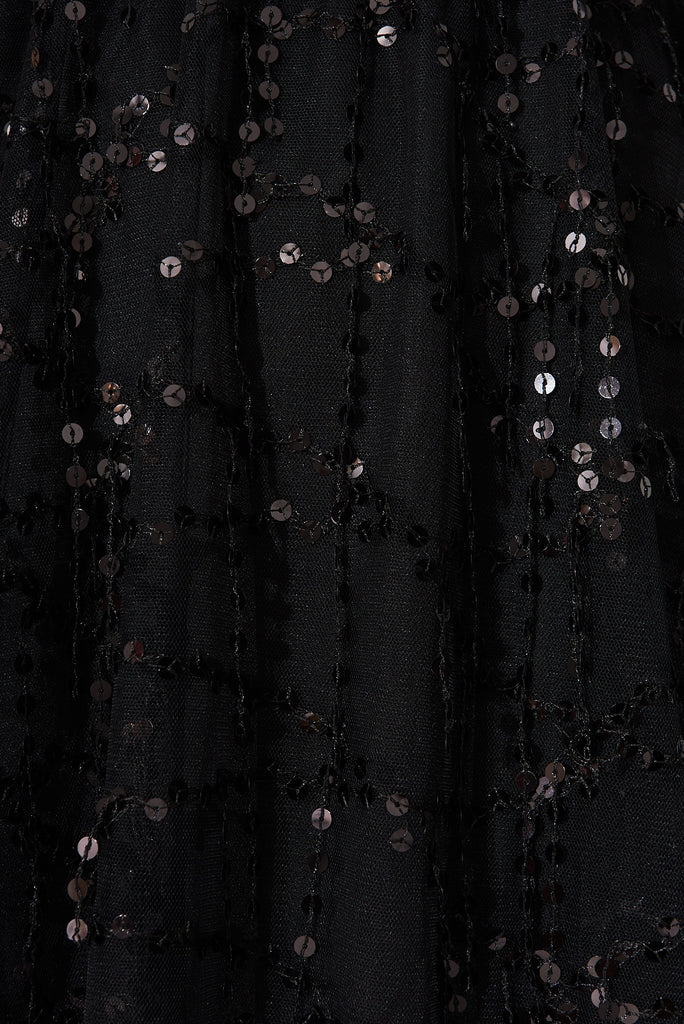 Manhattan Sequin Dress in Black - fabric