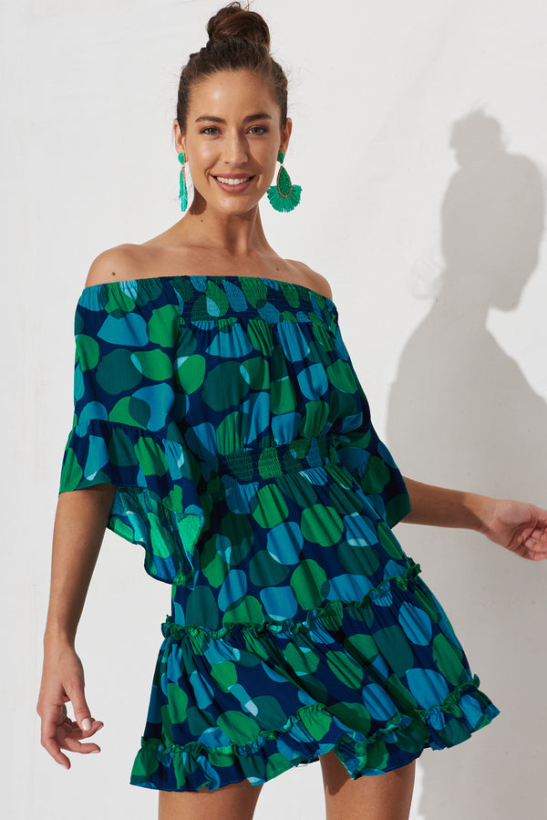 Trista flowy Hippie Romper Navy main image 1