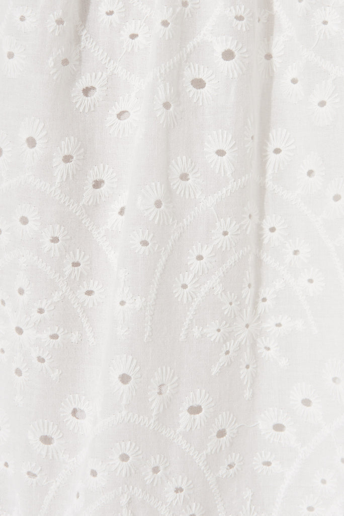 Charm Midi Dress In White Broderie - fabric