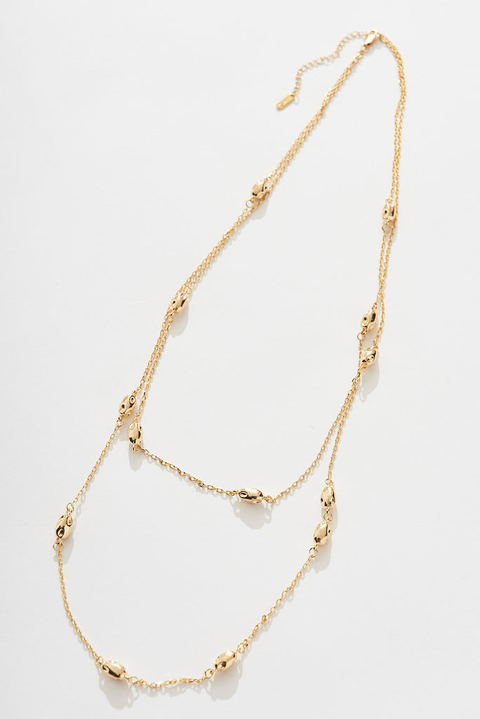 August + Delilah Jess Long Necklace In Gold - front