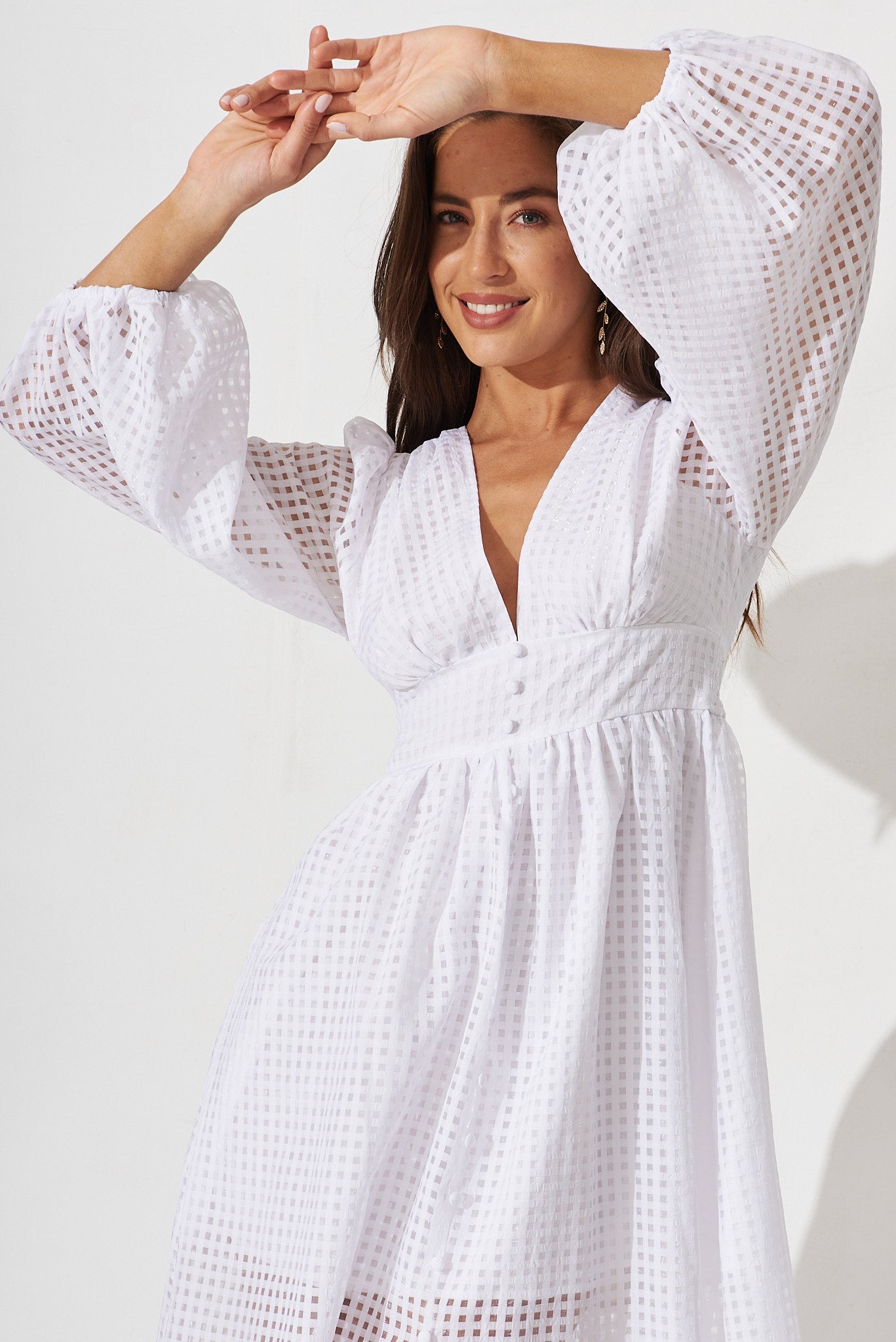 Bethany Midi Dress In White Broderie Cotton – St Frock