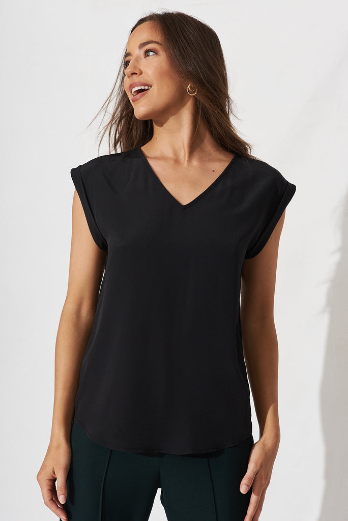 Jina Top In Black - front