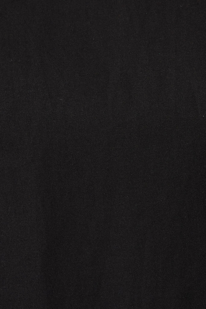 Cornella Midi Shirt Dress In Black Cotton - fabric