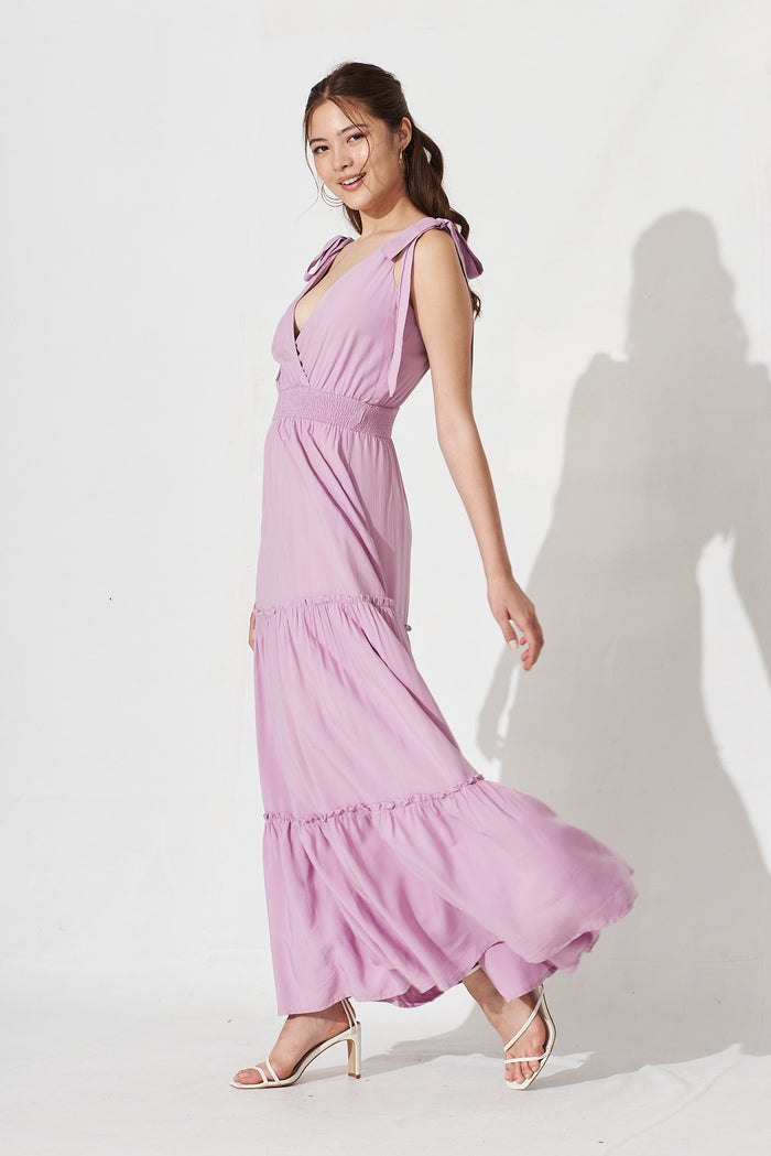 Syracusa Maxi Dress In Purple - side