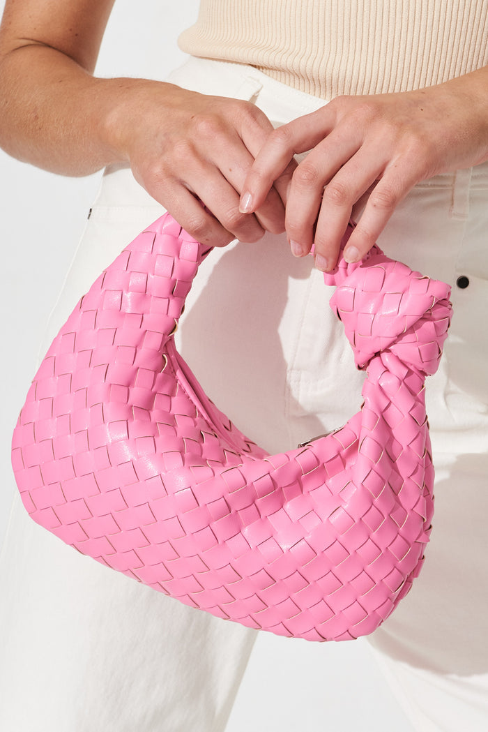 August + Delilah Monae Bag In Bubblegum Pink - close up