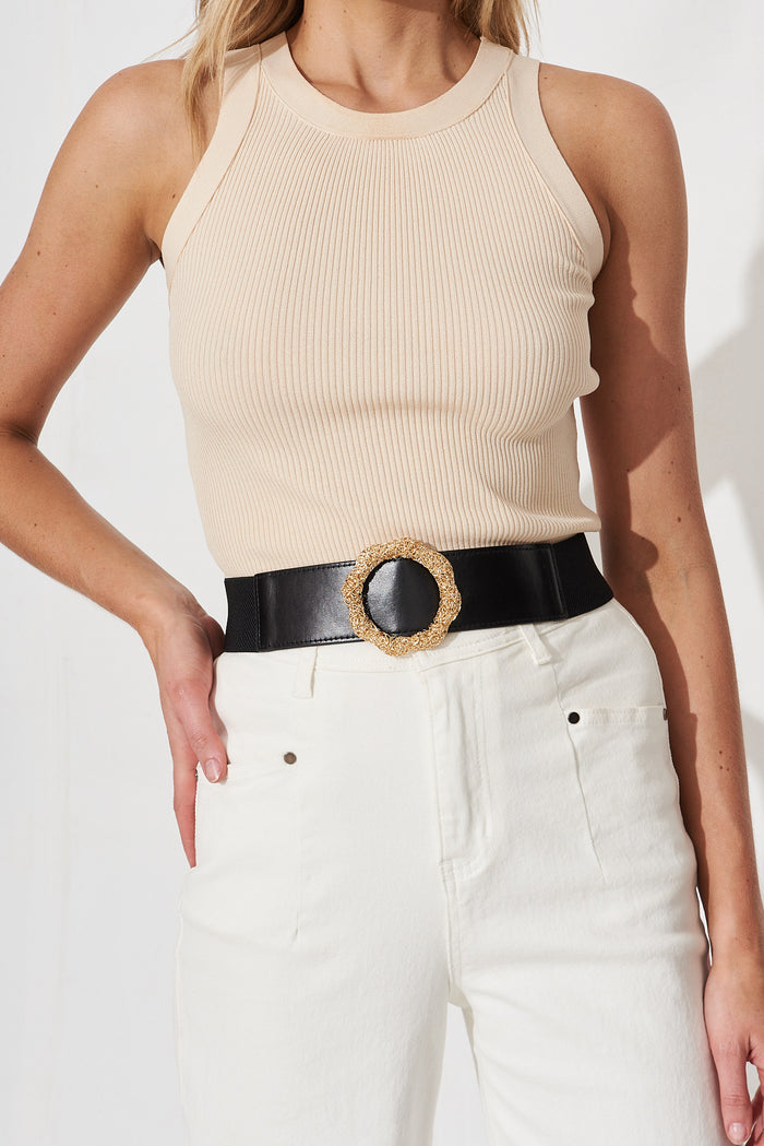 August + Delilah Sherla Belt In Black - front