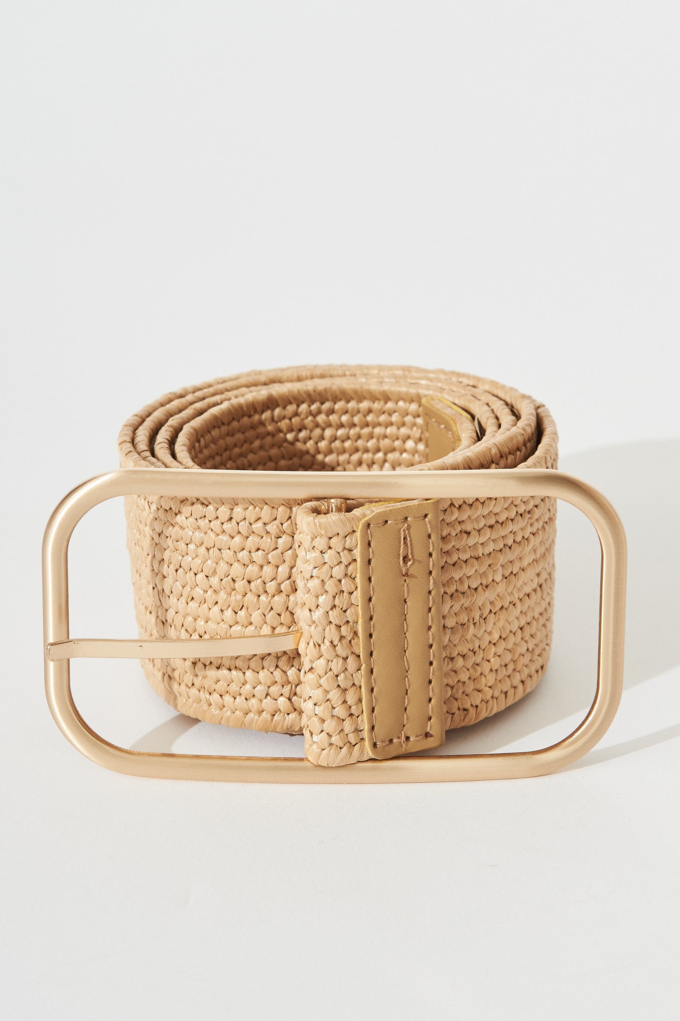 August + Delilah Tahnia Stretch Belt In Light Brown - front