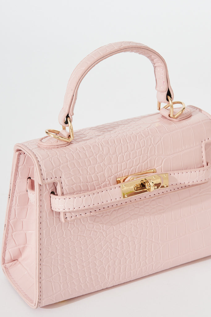 August + Delilah Partis Sling Bag In Pink Textured - detail