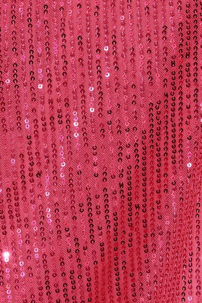 Amoretto Dress In Hot Pink Sequin - fabric
