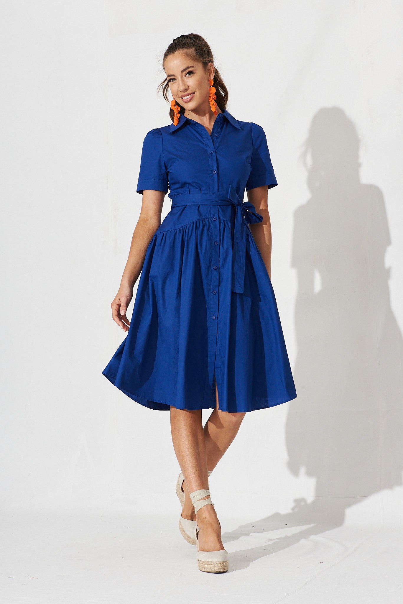 Annmarie Midi Shirt Dress In Royal Blue St Frock Annmarie Midi Shirt Dress In Royal Blue St Frock