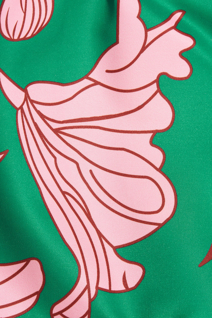 Fione Shirt Dress In Green With Pink Floral St Frock Fione Shirt Dress In Green With Pink Floral St Frock