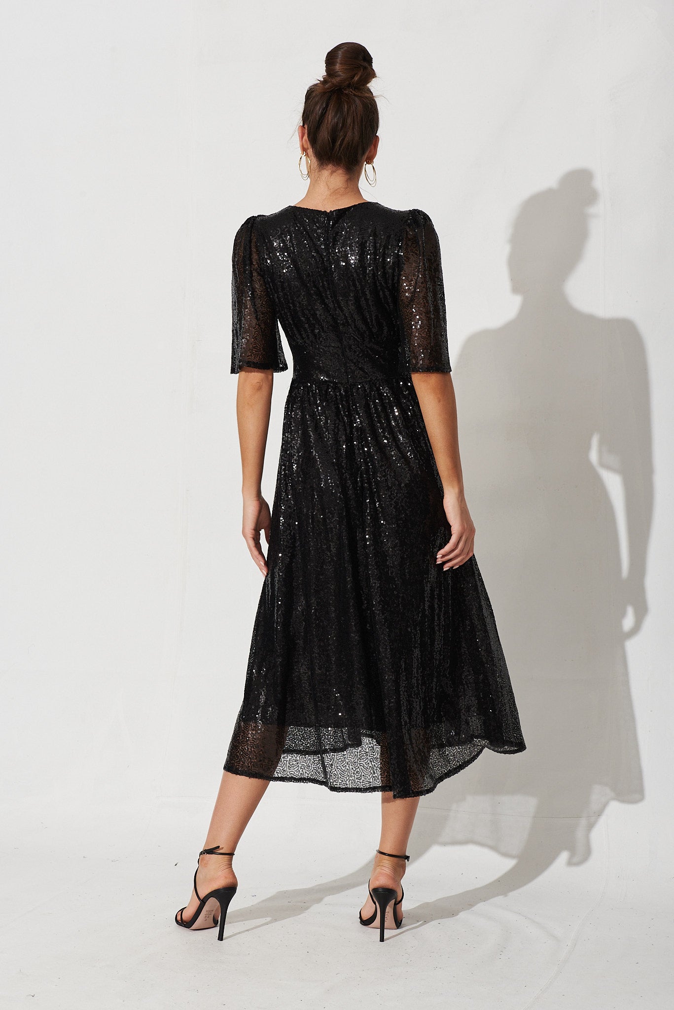 Livorno Midi Dress In Black Sequin – St Frock