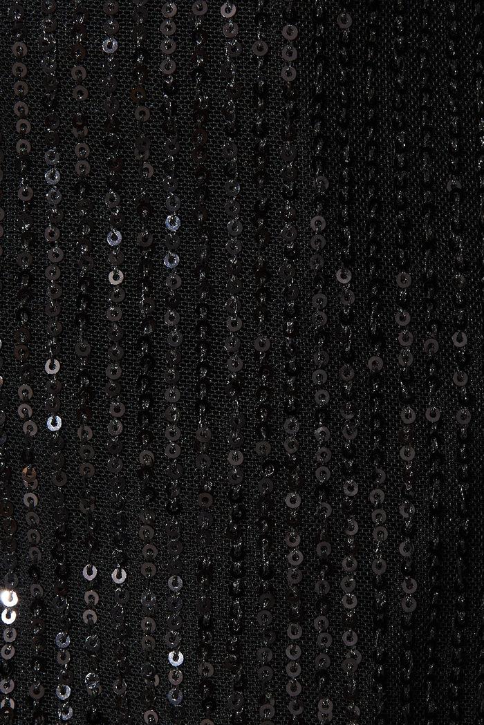 Jackie Blazer In Black Gold Sequin - fabric