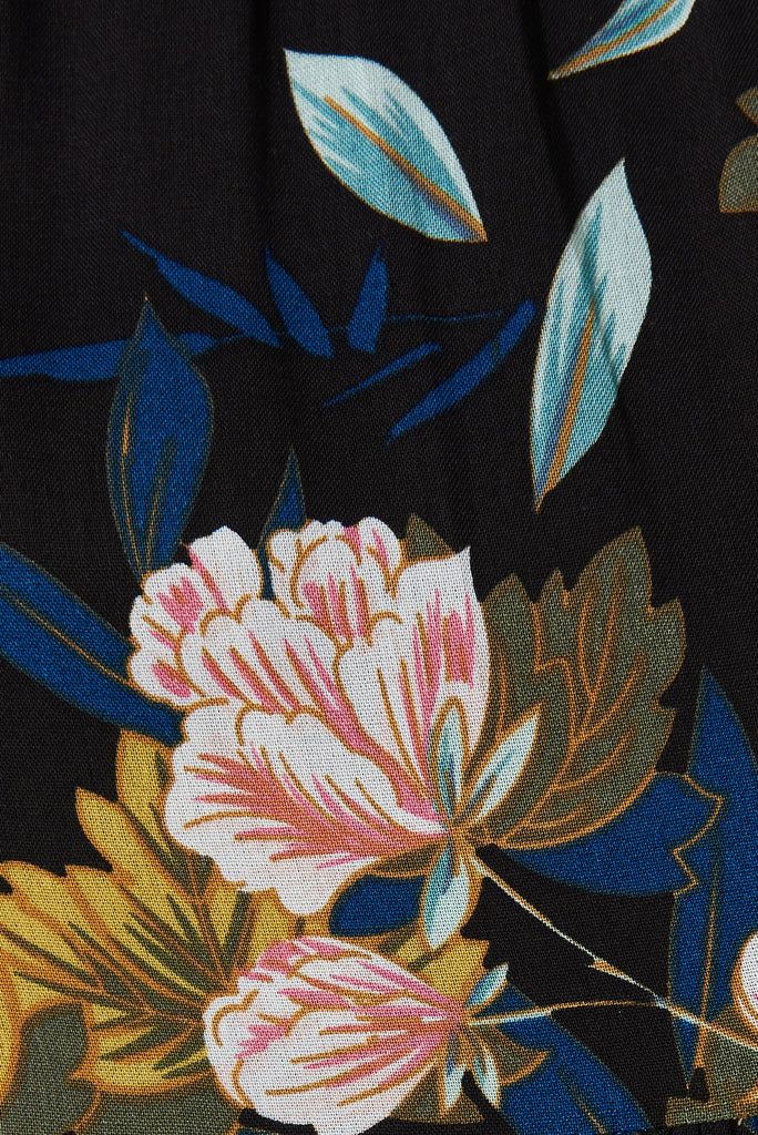 Derby Midi Black Floral - fabric