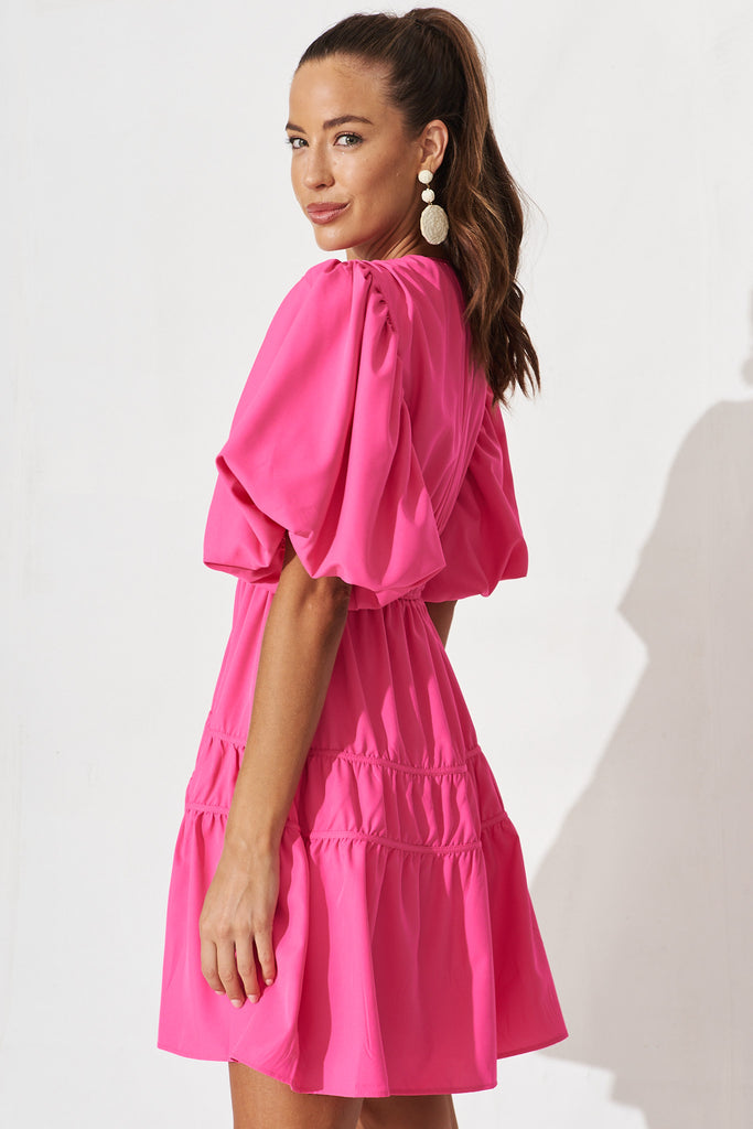 Amarini Dress In Hot Pink - side