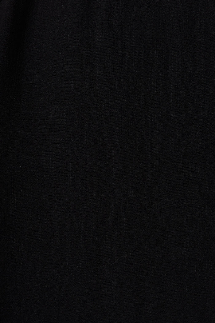 Moree Midi Skirt In Black Linen Blend - fabric