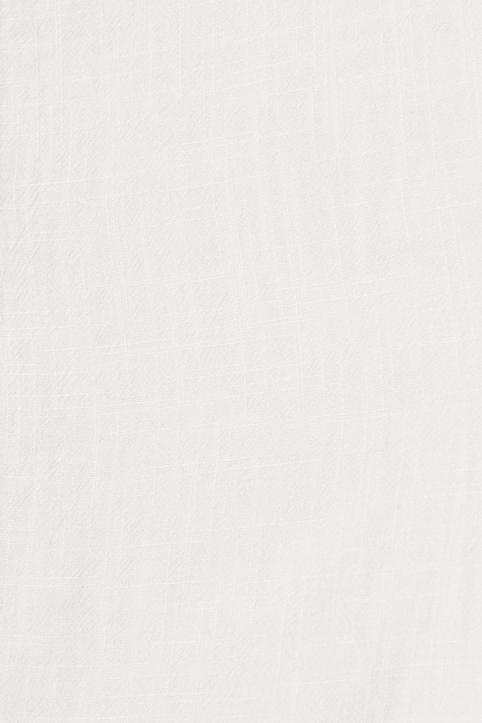 Moree Midi Skirt In White Linen Blend - fabric
