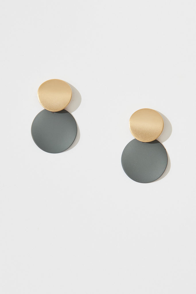 August + Delilah Gloria Earrings In Grey With Gold - full
