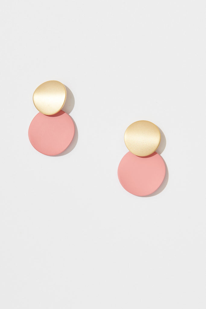 August + Delilah Gloria Earrings In Blush With Gold - full