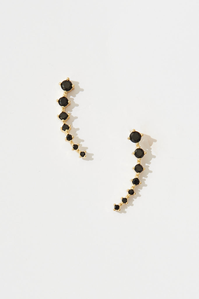 August + Delilah Starry Eyed Earrings In Black - full