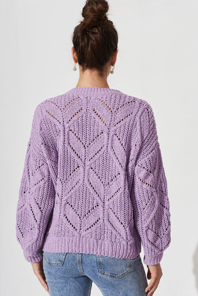 Finchley Knit In Lilac Chevron Chenille - back