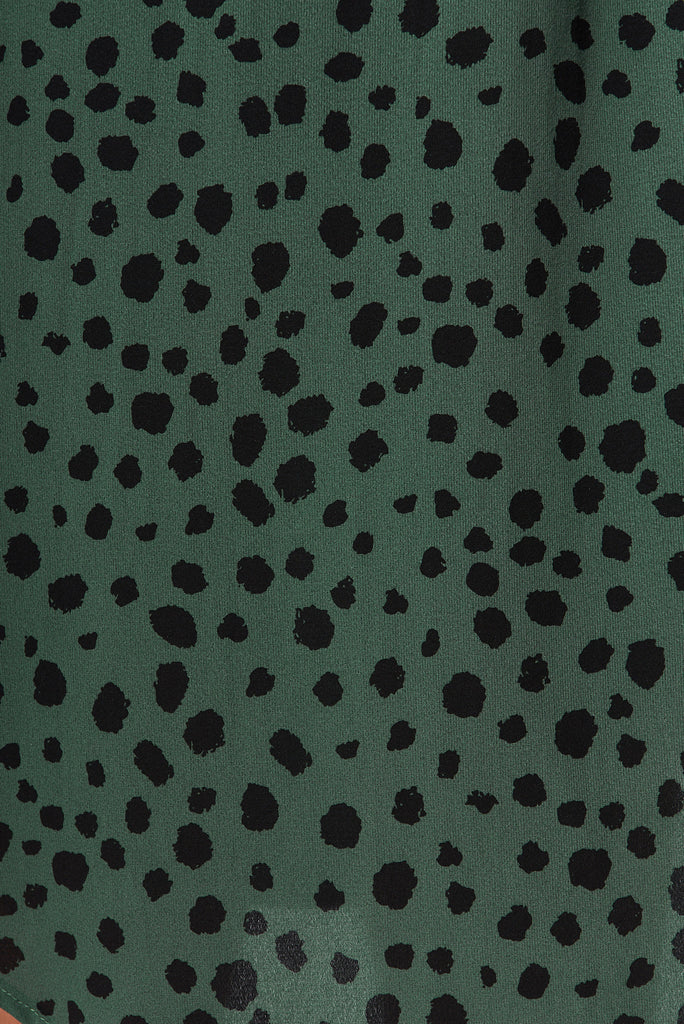 Shire Dress In Dusty Green With Black Speckle - fabric