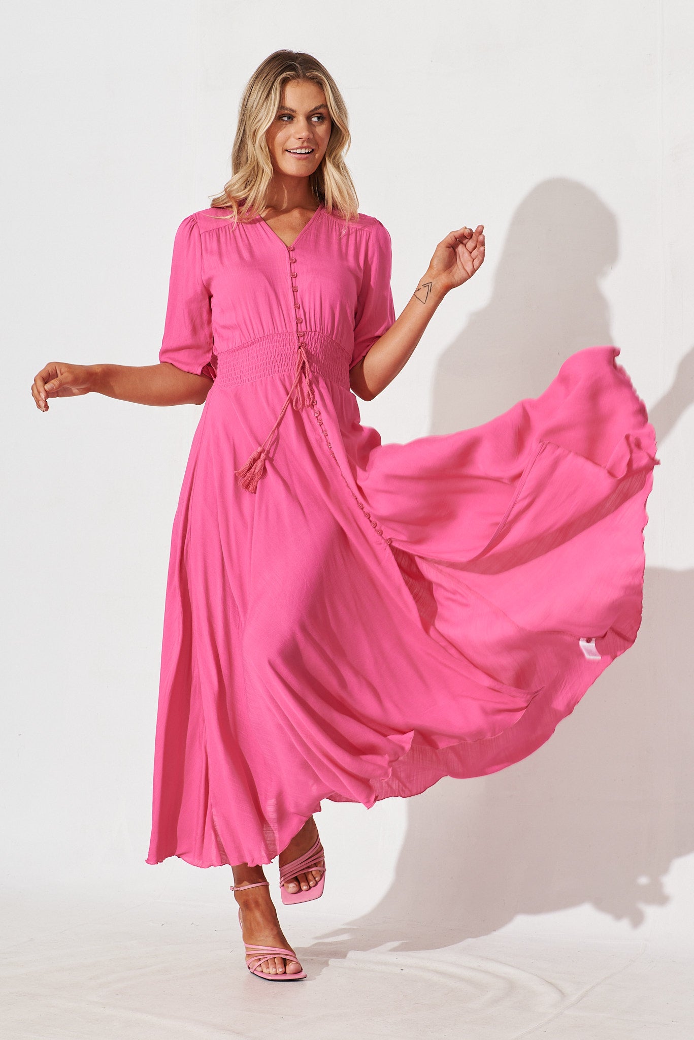 Selena Maxi Dress In Pink - full length
