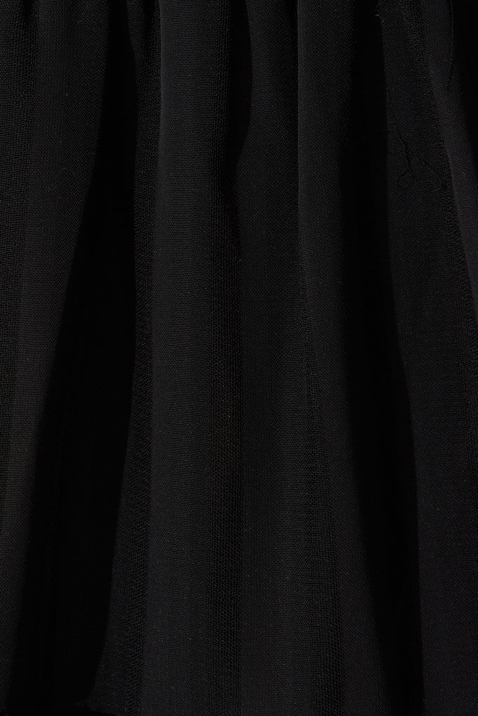 Modica Midi Dress In Black Chiffon - fabric