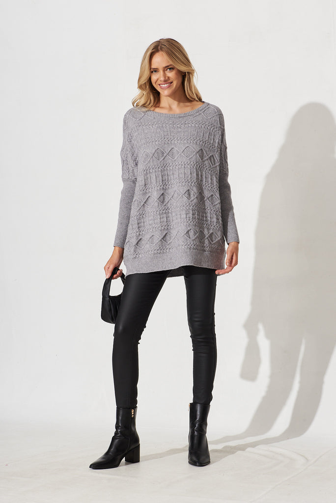 Holywell Knit In Grey Wool Blend - full length